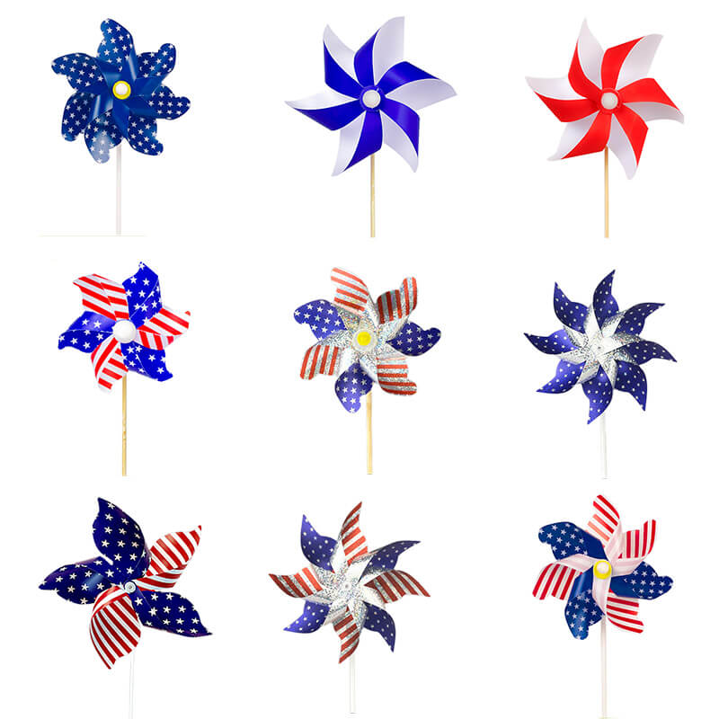 12pcs American Flag Pinwheel