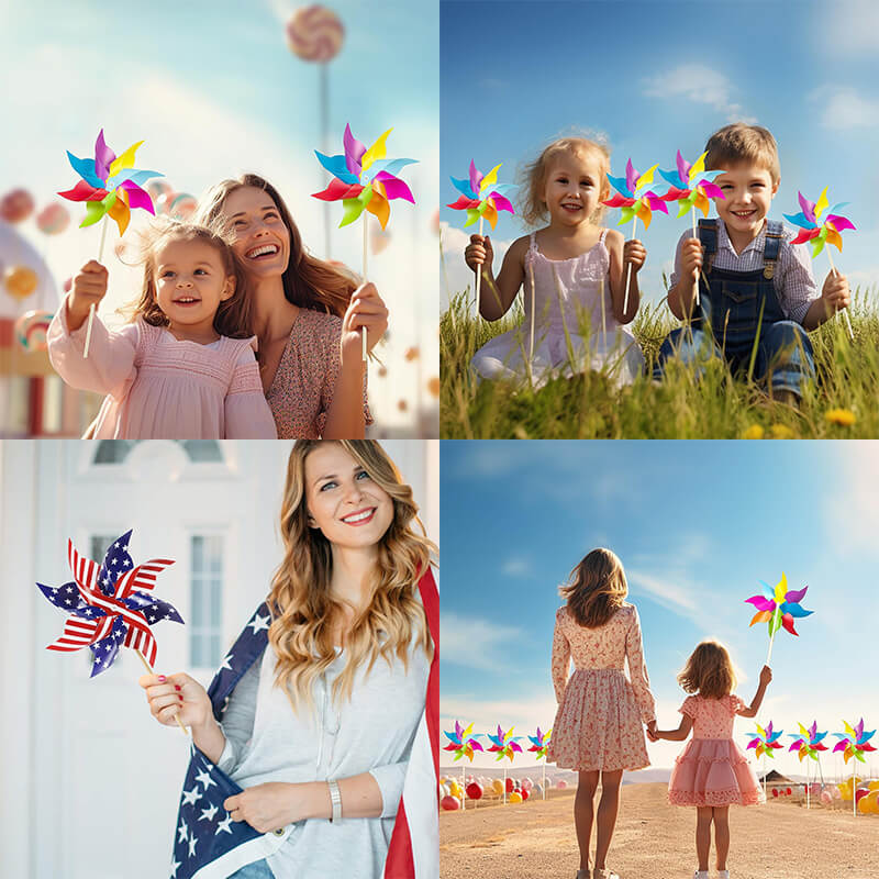 12pcs American Flag Pinwheel