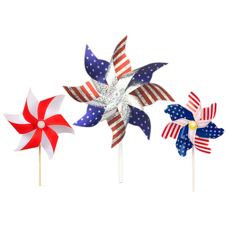 12pcs American Flag Pinwheel