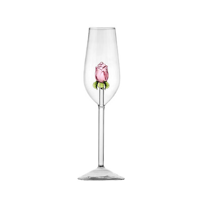 Rose and Heart Wine Glass