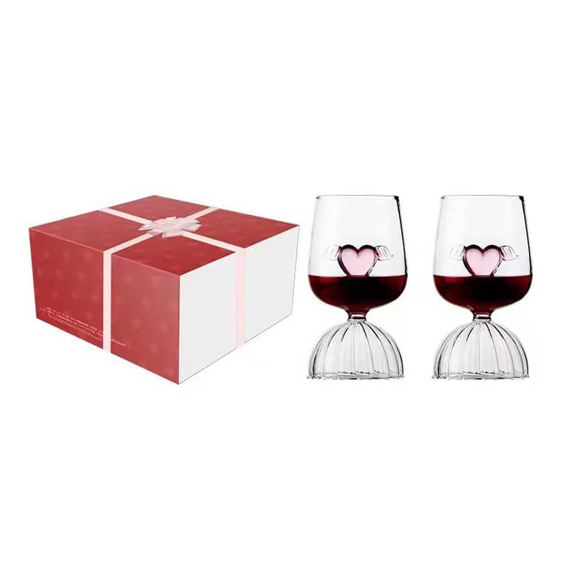 Rose and Heart Wine Glass