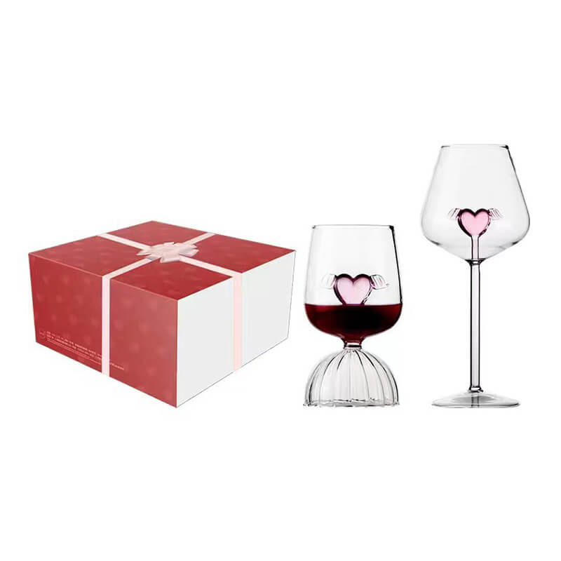 Rose and Heart Wine Glass